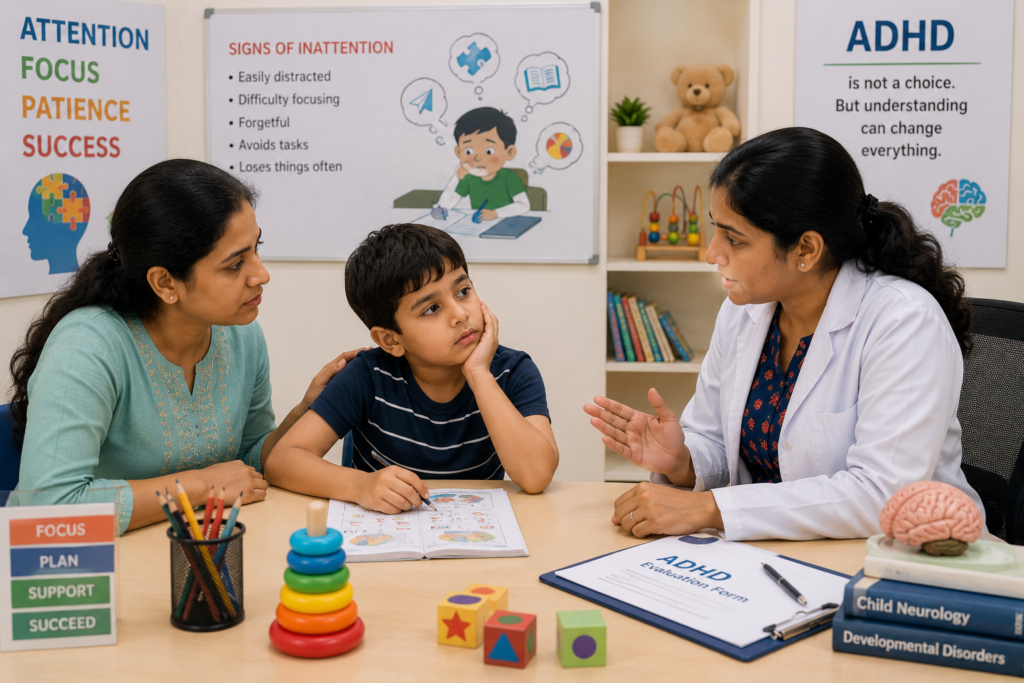 ADHD evaluation Dr Sunil Sable Best Pediatric Neurologist and Epilepsy Specialist Ahilyanagar,Maharashtra