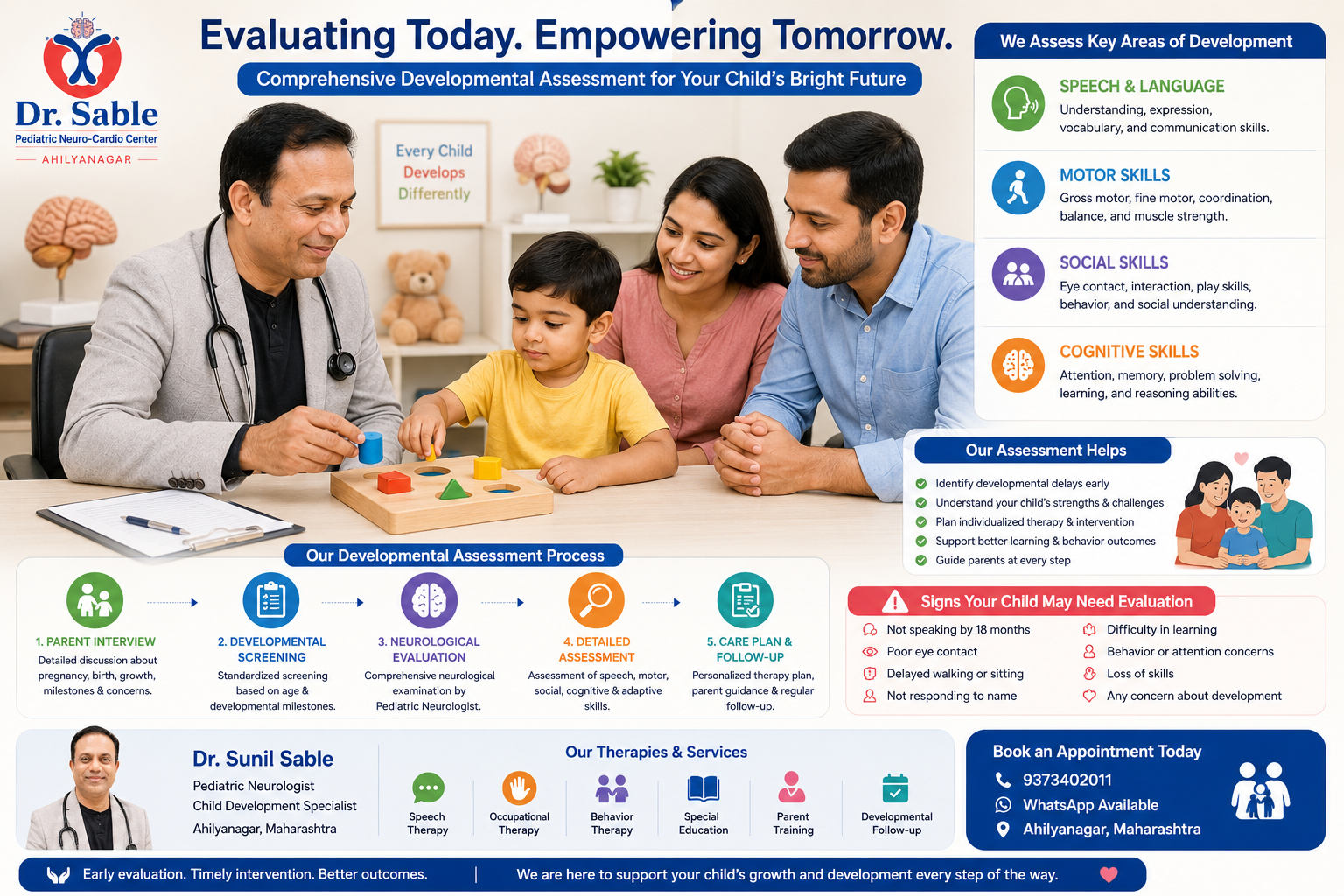 Child Development Clinic Ahilyanagar Dr Sunil Sable Pediatric Neurologist and Epilepsy Specialist Ahilynagar(Ahmednagar) Maharashtra