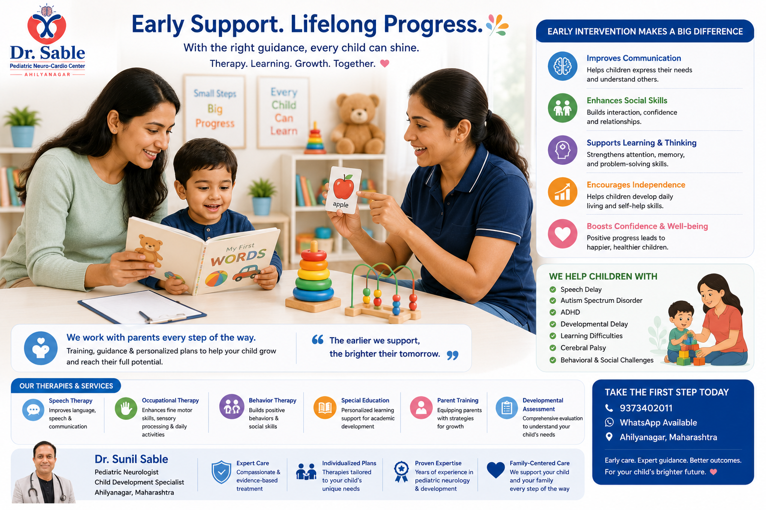 Child Development Clinic Ahilyanagar Dr Sunil Sable Pediatric Neurologist and Epilepsy Specialist Ahilynagar(Ahmednagar) Maharashtra