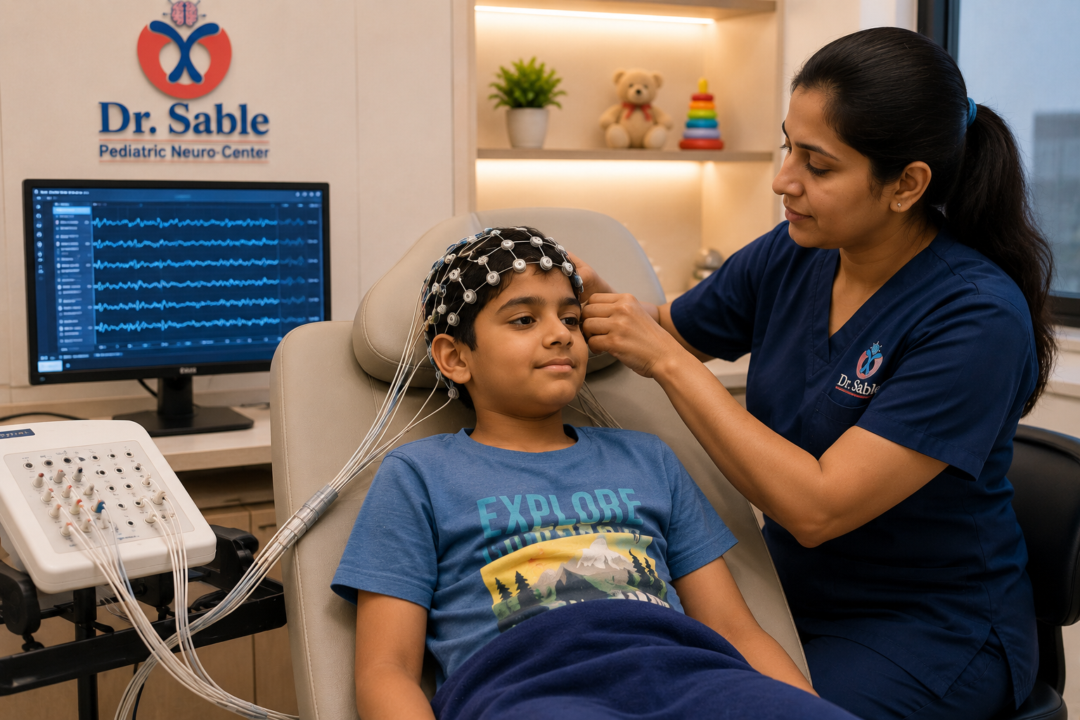 EEG recording Dr Sunil Sable Best Pediatric Neurologist and Epilepsy Specialist Ahilyanagar