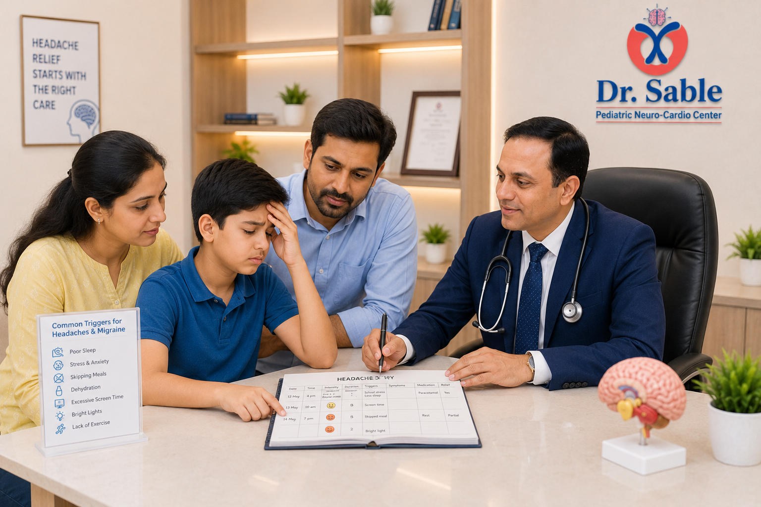 Headache Diary for Children Dr Sunil Sable Pediatric Neurologist and Epilepsy Specialist Ahilynagar(Ahmednagar) Maharashtra
